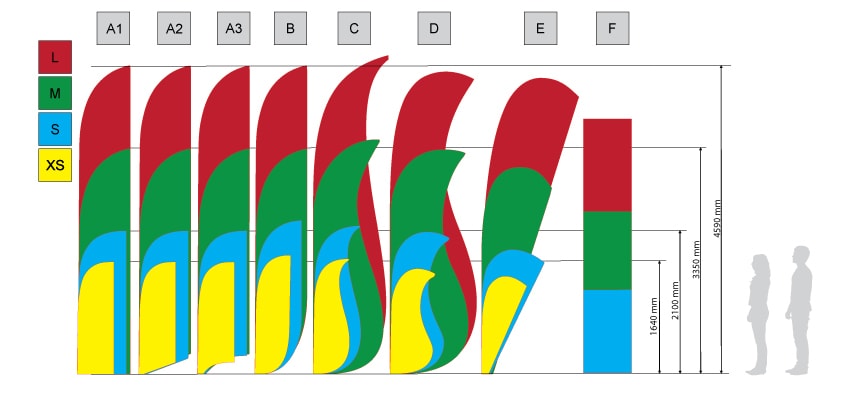 Muší křídla (beach flag) typ F