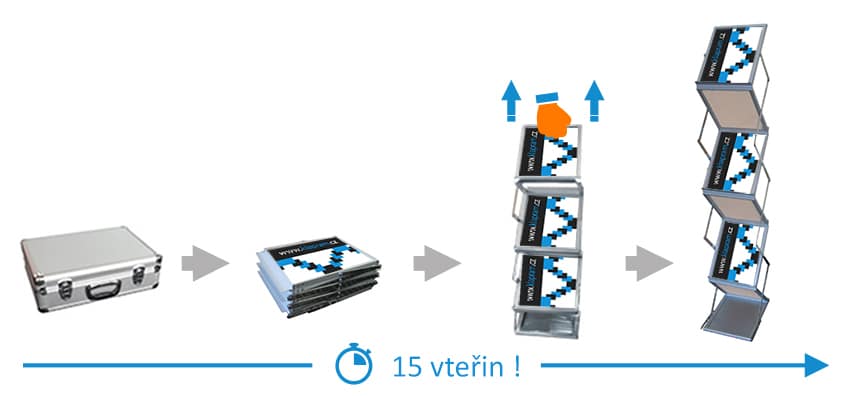 Stojan na letáky Z-SHAPE + Alu box